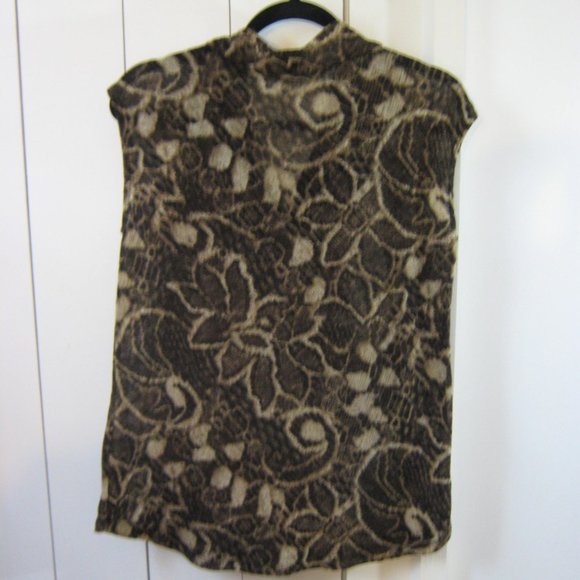 August Silk Brown Floral Sheer Knit - Picture 2 of 4